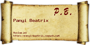 Panyi Beatrix névjegykártya
